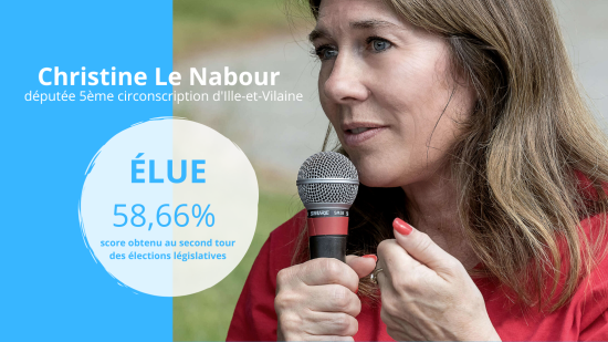 Christine LE NABOUR, réélue députée de la 5ème circonscription d'Ille-et-Vilaine