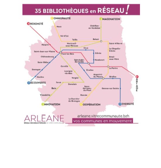 La carte du réseau Arléane (crédit photo : arleane.vitrecommunaute.bzh)